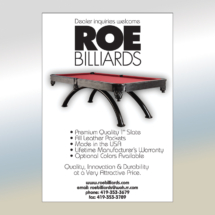 Roe Billiards Ad
